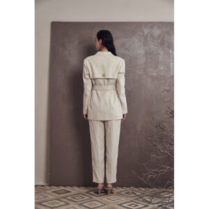 Refined Linen Elastic-Waist Trouser