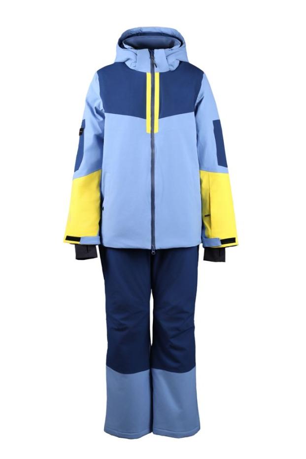 Cloud Blue Color-blocking Ski Suit