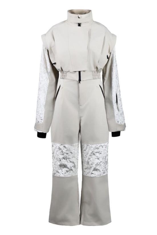 Pearl White Girdling Ski Suit