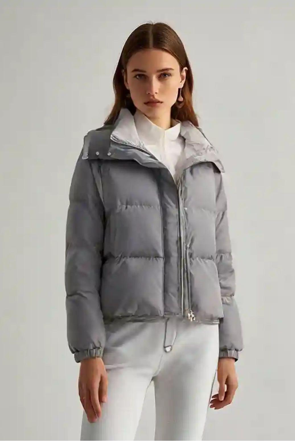 Peat Gray Goose Down Jacket
