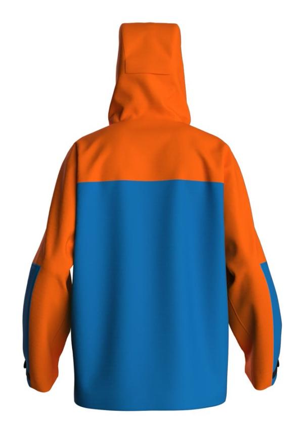 Orange Blue Color-block Seam-sealed Rain Jacket