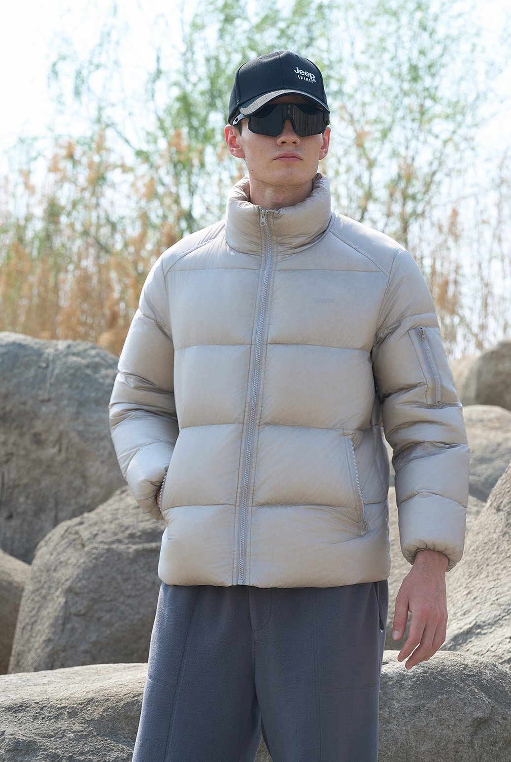 Checkered Down Jacket
