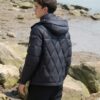 Black Diamond-quilted Down Jacket