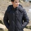 Black Diamond-quilted Down Jacket