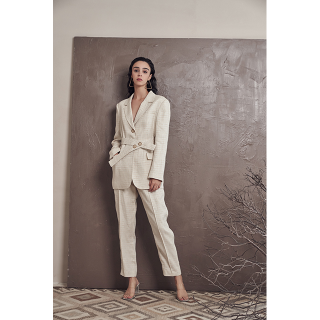 Refined Linen Elastic-Waist Trousers