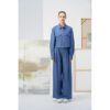 Blue Wide-Leg Trousers