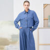 Blue Wide-Leg Trousers