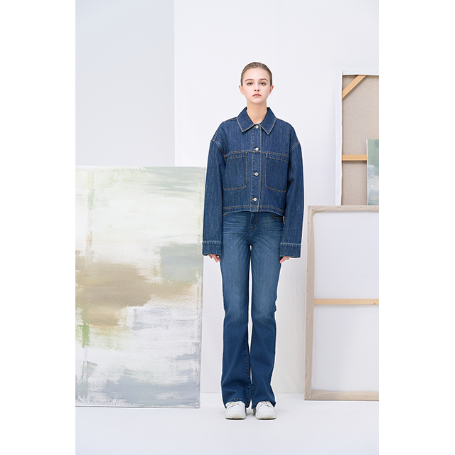 Denim Blue Cropped Jacket