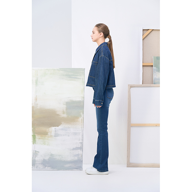 Denim Blue Cropped Jacket