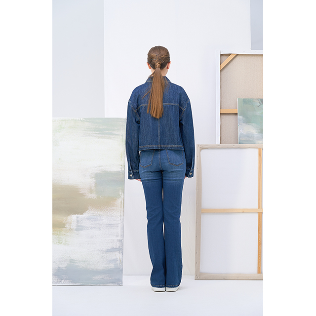 Denim Blue Cropped Jacket