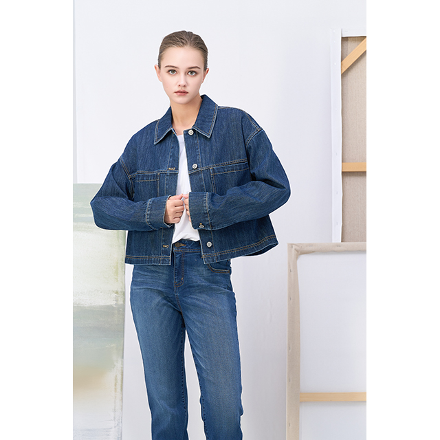 Denim Blue Cropped Jacket