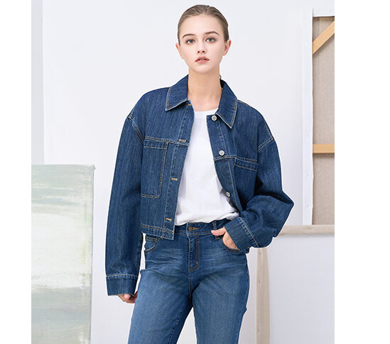 Denim Blue Cropped Jacket