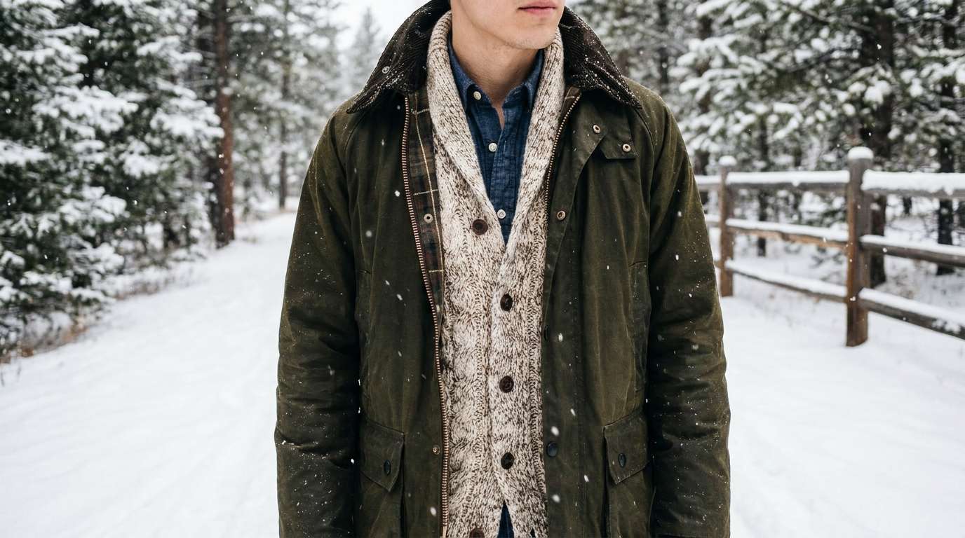 chambray shirt dark indigo winter
