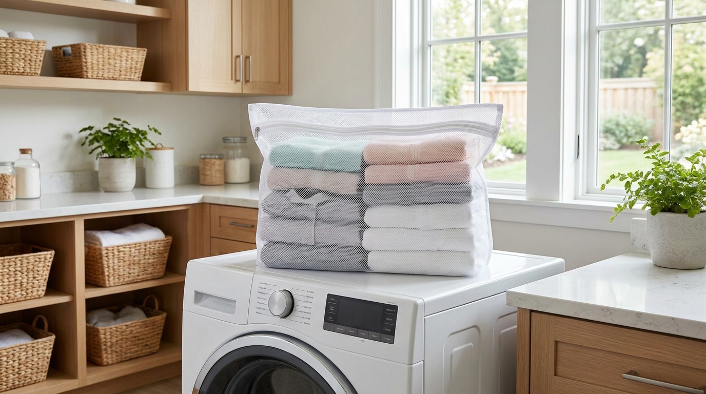 mesh laundry bag protective white